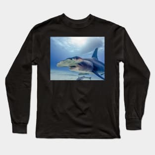 Great Hammerhead Shark in the Bahamas Long Sleeve T-Shirt